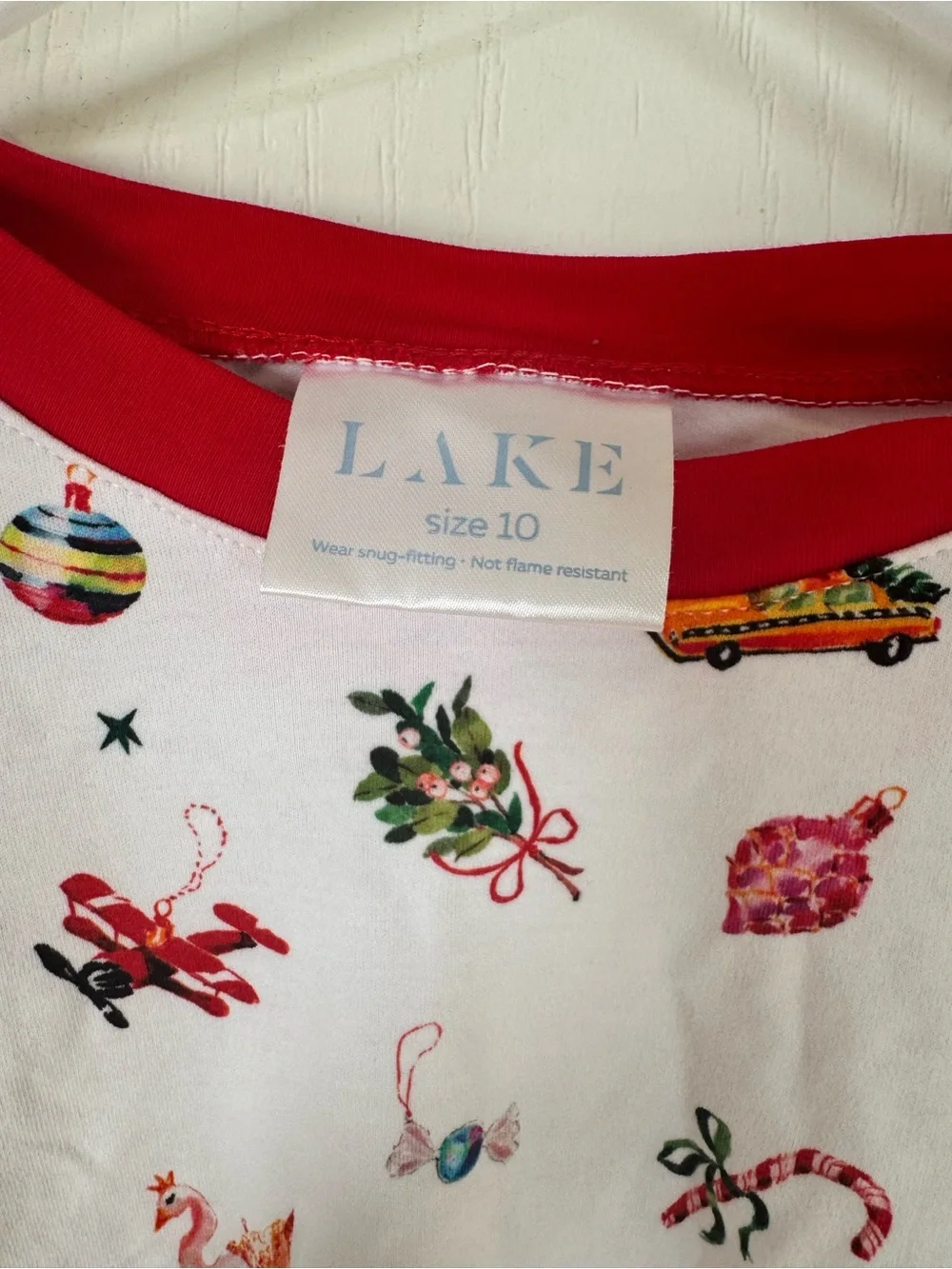 Lake Kids Christmas Pajama Set Size 10 Holiday Cotton